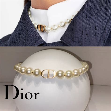 dior pearl choker necklace